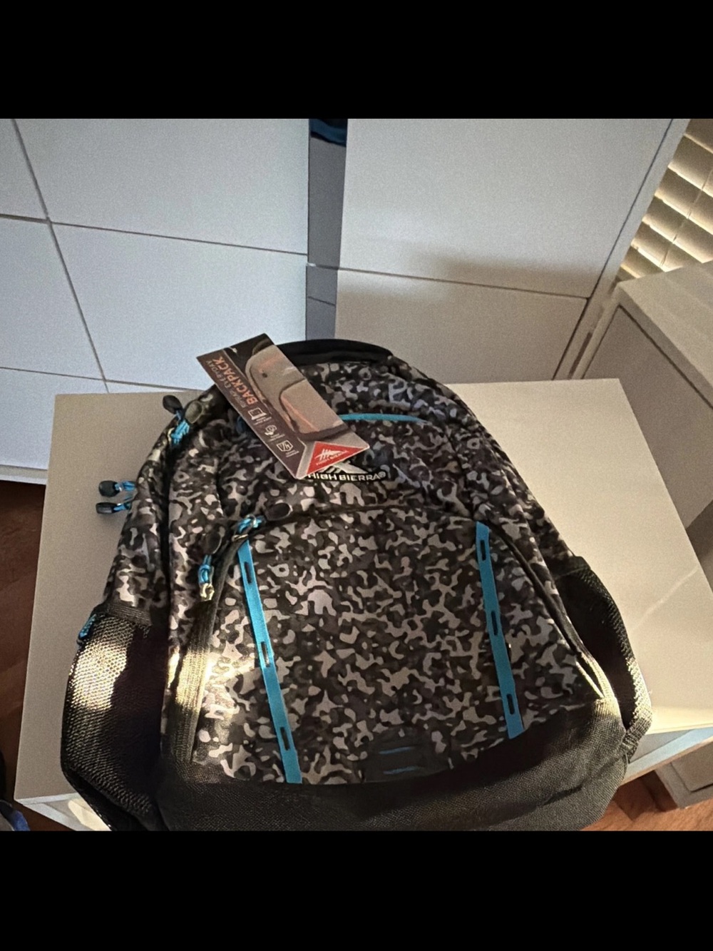 High Sierra Gray Camo Backpack with Blue Trim - Men's